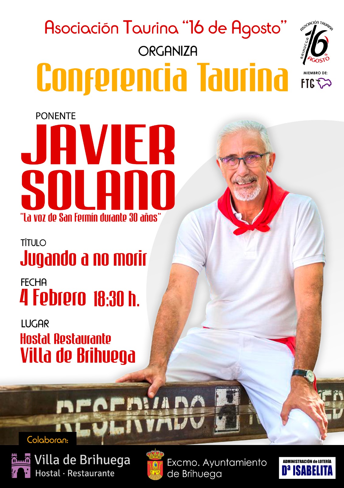 Conferencia Taurina con Javier Solano, la voz del encierro de San Fermín  durante 30 años - Asociación Taurina 